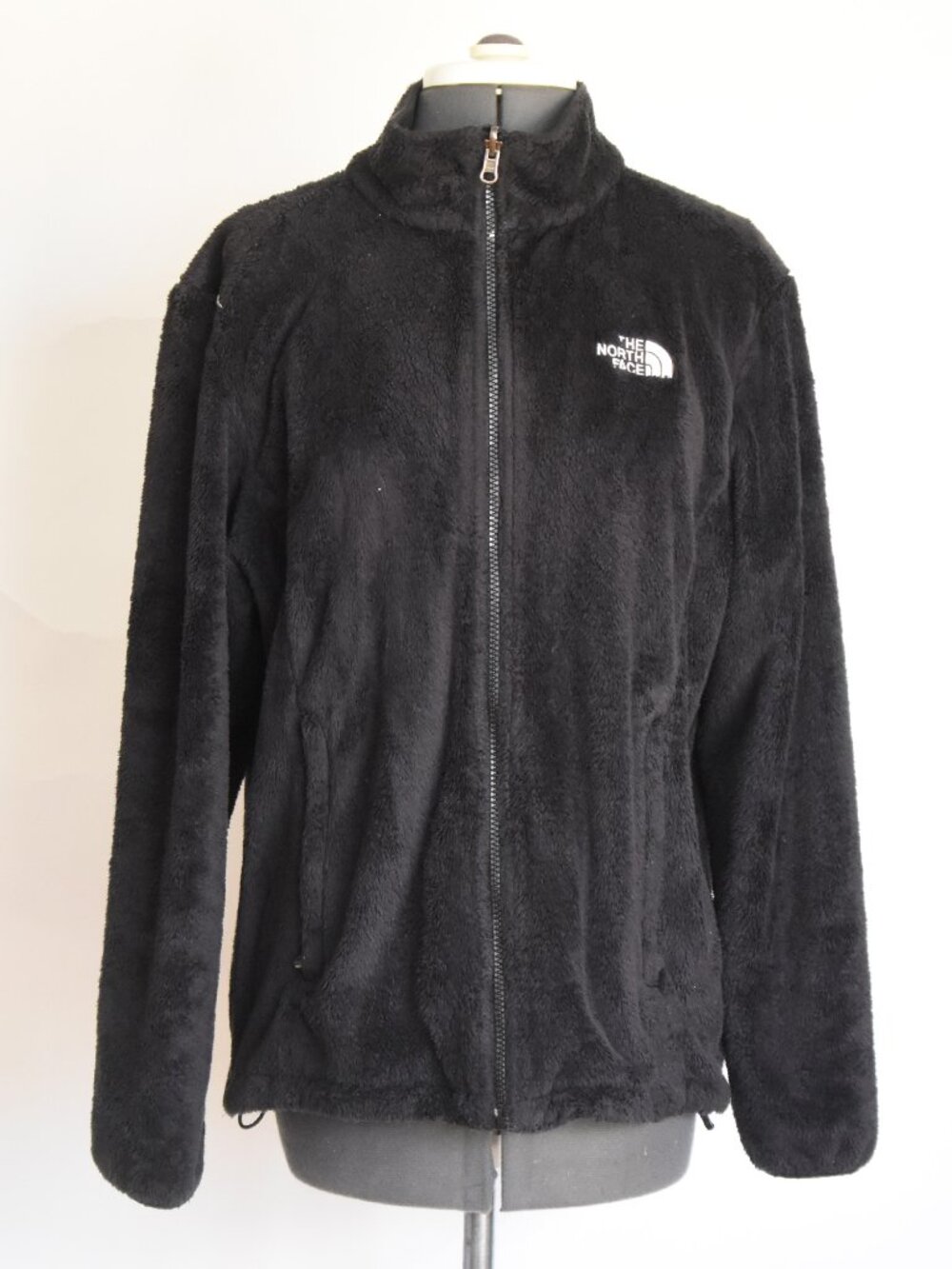 The North Face Osito Fleece Jacket Womens Black Full Zip High Pile Fuzzy Cozy LG